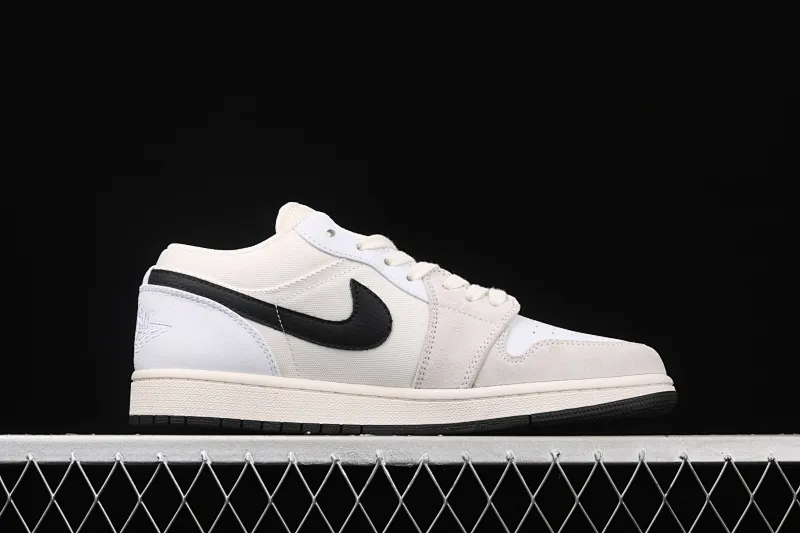 All categories Air Jordan Jordan series basketball shoes Air Jordan 1 Low Air Jordan AJ1 Low AJ1 Joe 1 low white and black canvas splicing DC3533-100